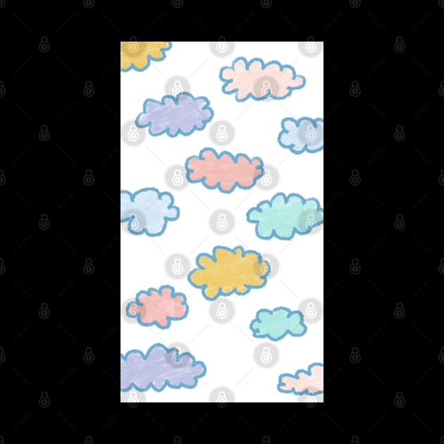 Soft Light Pastels Fluffy Clouds Background Aesthetic Style by Teeworthy Designs