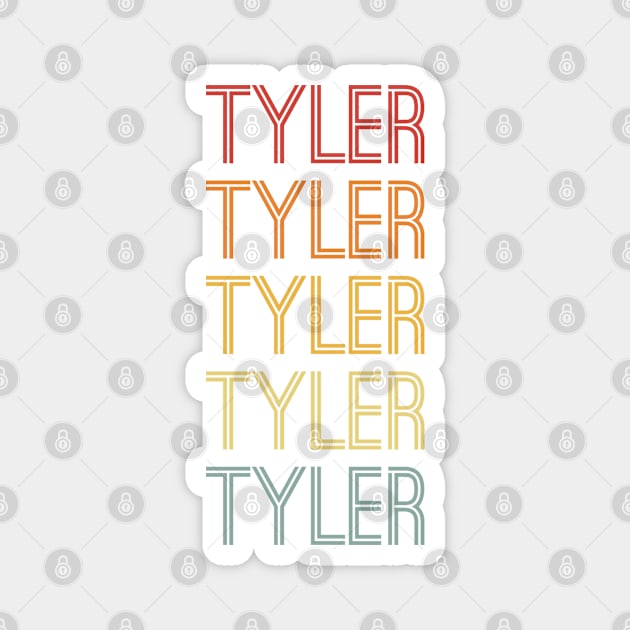 Tyler Name Vintage Retro Gift For Tyler Magnet by CoolDesignsDz