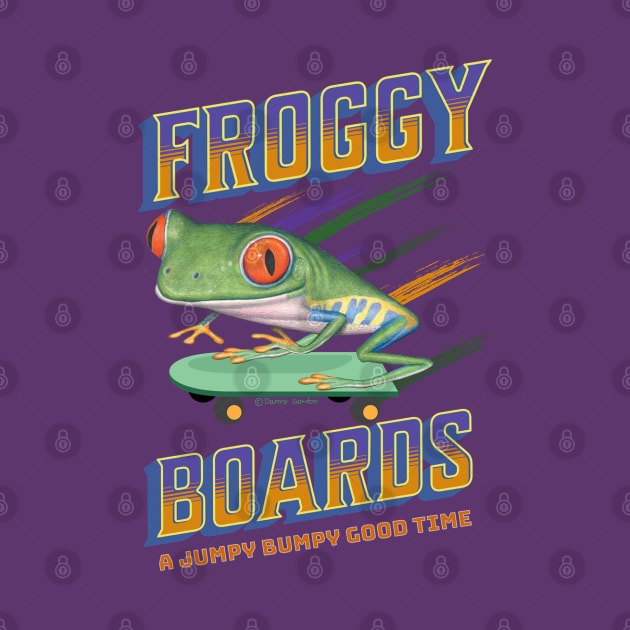 Funny Cute Red Eyed Tree Frog Skateboard by Danny Gordon Art