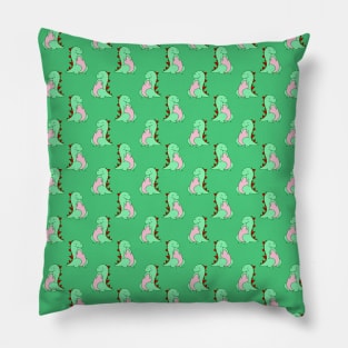 Green Dino Pattern Pillow