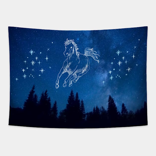 Ghost Horse Tapestry by Finn Art by MB