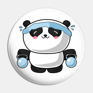 Kawaii panda working out Pin