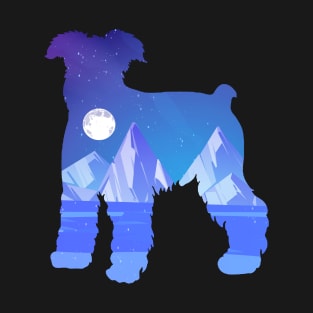 miniature schnauzer Dog Silhouette Moon Nature Gift T-Shirt