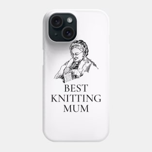 THE BEST KNITTING CRAFTS MUM LINE ART SIMPLE VECTOR STYLE, MOTHER OLD TIMES Phone Case