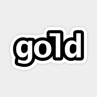 Gold White Text Typography Magnet