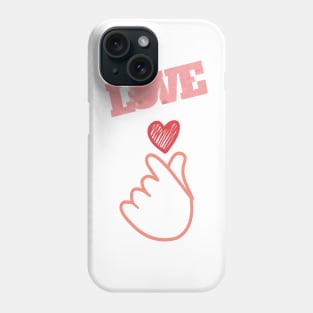 Mini heart, Korean love hand finger symbol Phone Case