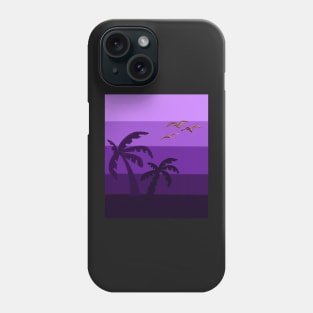 Purple gradient palm tree silhouette Phone Case