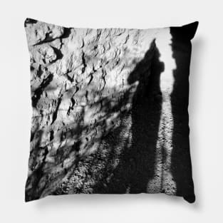 Scenery inside Magalotti Castle with brickwork, gravel, and shadow of a woman Pillow