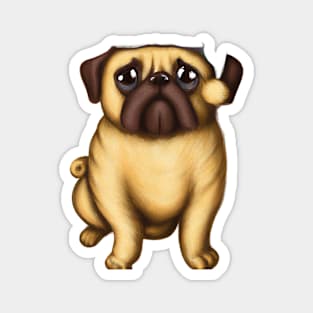 Cute Pug Drawing Magnet