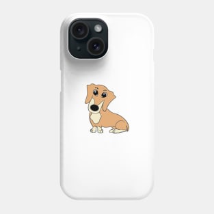 dachshund fawn and cream cartoon Phone Case