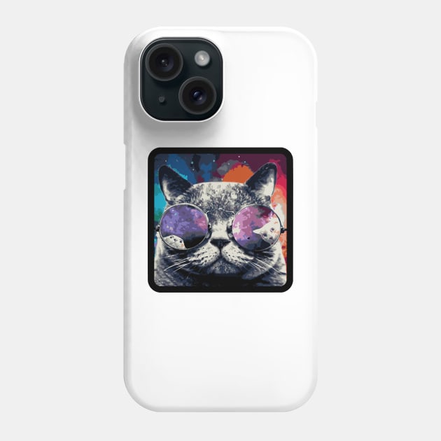 Cat with glasses Phone Case by stkUA
