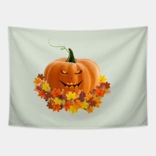 pumpkins face, pumpkins, halloween, fall, autumn, orange Tapestry