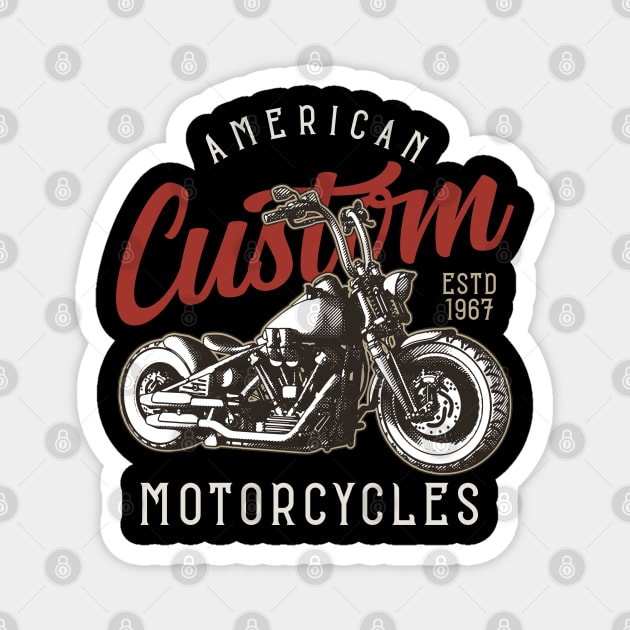 American Custom Bike Chopper Motorcycle Biker Magnet by Automotive Apparel & Accessoires