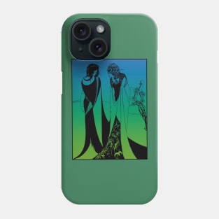 Salome and her mother (black on blue/green) Phone Case