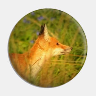 Fox in the meadow Pin