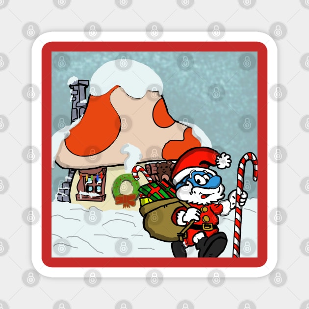 Have a Smurfy Christmas! Magnet by TL Bugg