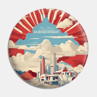 Albuquerque New Mexico United States of America Tourism Vintage Poster Pin