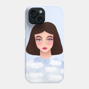 Girl wearing the blue sky, version 1 Phone Case