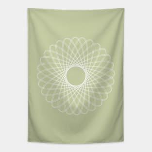 mathematical rotating roses - powder green Tapestry