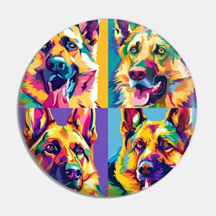 German Shepherd Dog Pop Art - Dog Lover Gifts Pin