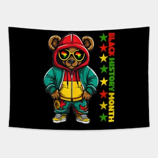 Black History Month Hip Hop Teddy Bear African American Boys Tapestry