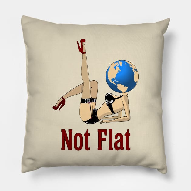 Earth Is Not Flat Pillow by Cosmo Gazoo