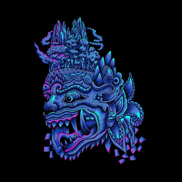 Balinese Barong neon color by Marciano Graphic