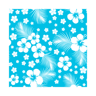 Hawaiian Hibiscus Aqua T-Shirt