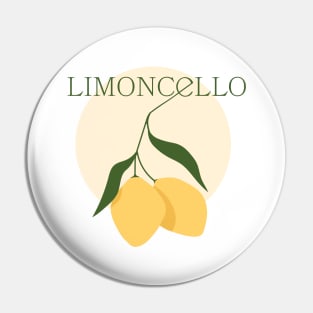 Limoncello with lemon fruits Pin