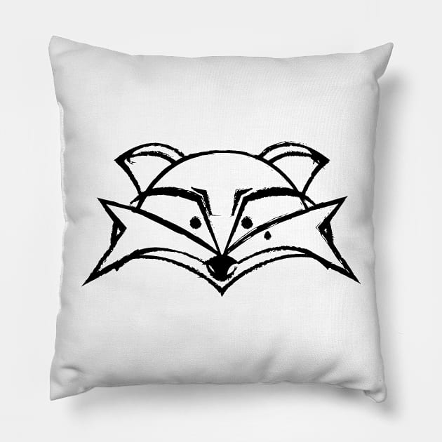 Sketchy Mr Fox (Light) Pillow by RadzInk