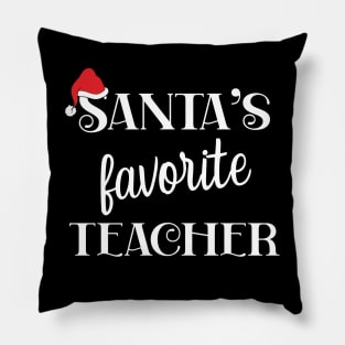 Santa's Favorite Teacher Appreciation Gift Pillow