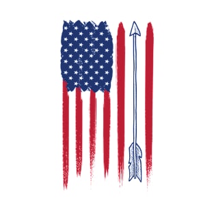 USA Flag with Bow Arrow T-Shirt