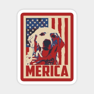 Golden Retriever Merica 4th Of July Magnet