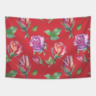 Watercolor Flower Pattern Tapestry