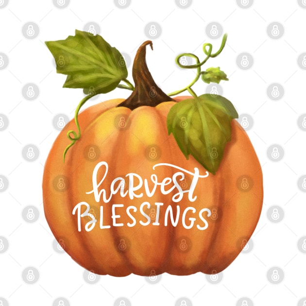 Harvest Blessings Fall Season Pumpkin Halloween Thanksgiving and Fall Color Lovers. by BellaPixel