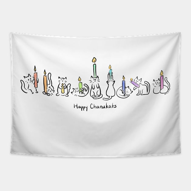 Happy Chanukats Tapestry by Puppet Pie