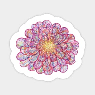 INFINITE BLOOM flower art abstract drawing Magnet