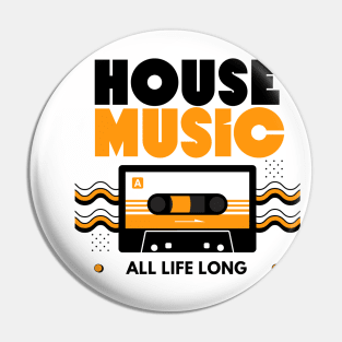 HOUSE MUSIC  - Cassette (Orange/Black) Pin