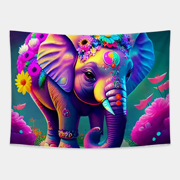 CUTE ELEPHANT Tapestry by Morrigan Austin