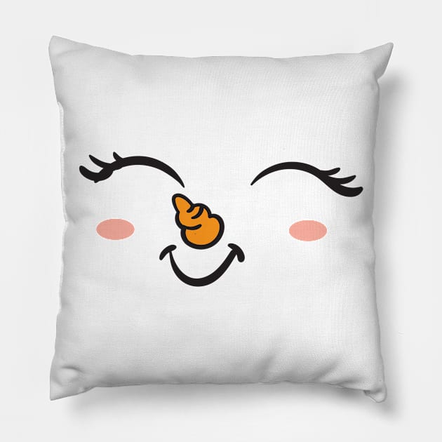 snowman face Pillow by MZeeDesigns