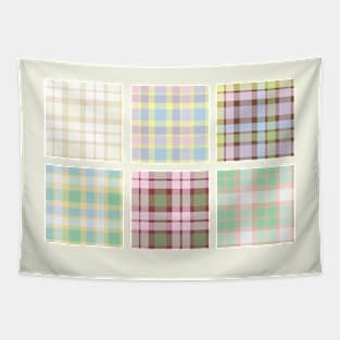 Pastel Plaid Blocks Tapestry