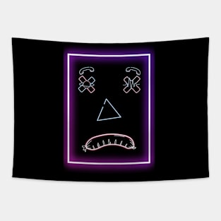 Funny Emot Neon Sad Tapestry