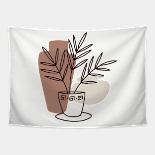 Minimalist Plant Vase - Earth Tones Tapestry