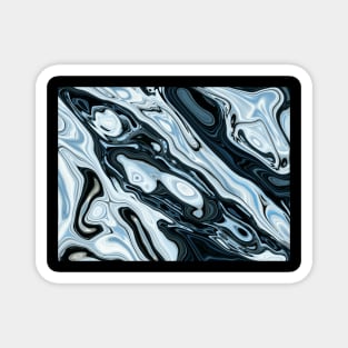 Liquid Marble Cool Blue and Black Magnet