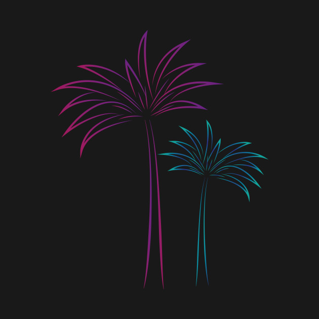 purple and blue palm trees by JDP Designs