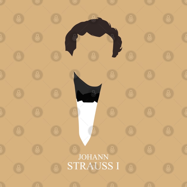 Johann Strauss I - Minimalist Portrait by Wahyu Aji Sadewa