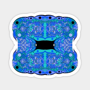 blue mayan spaceship ecopop Magnet