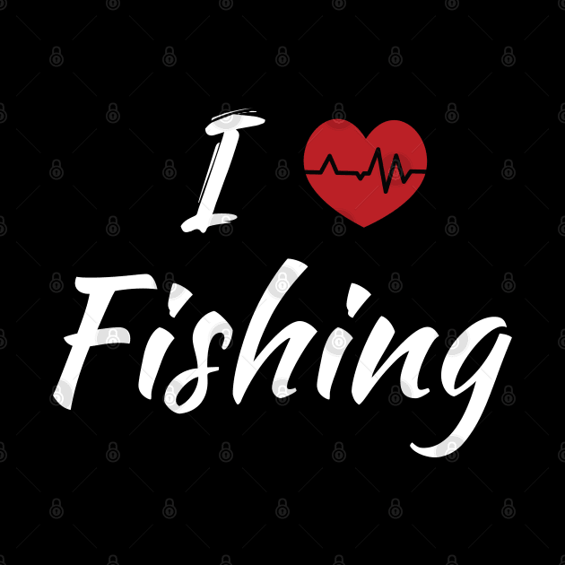 I Love Fishing Red Heartbeat by SAM DLS