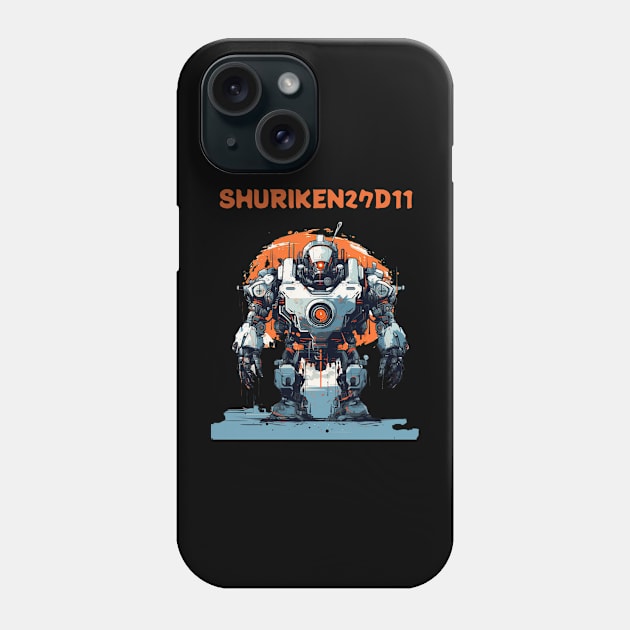 Futuristic Combat Robots Names of Power Shuriken 27D11 Phone Case by FrogandFog