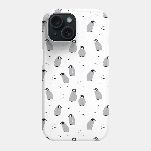 Baby Emperor penguin Chicks Pattern Phone Case by Noristudio